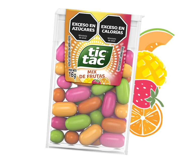 Caja Tic Tac® sabor Mix De Frutas con Stickers.