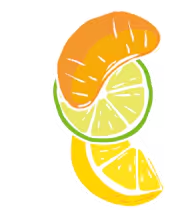 Stickers de Limón, Mandarina y Lima.