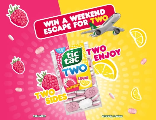 TIC TAC TWO - Win a weekend escape for two