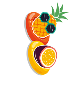 Ananas et fruit de la passion.