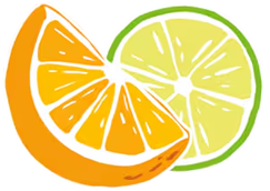 Sticker orange et citron vert.