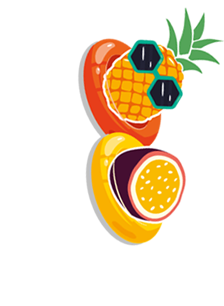 Ananas en passievrucht.