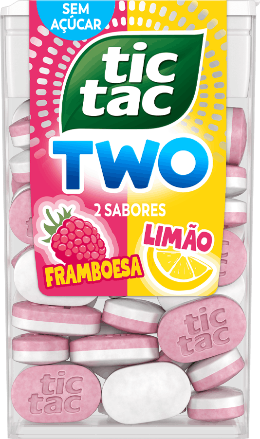 Caixa de TIC TAC TWO sabor Framboesa & Limão.
