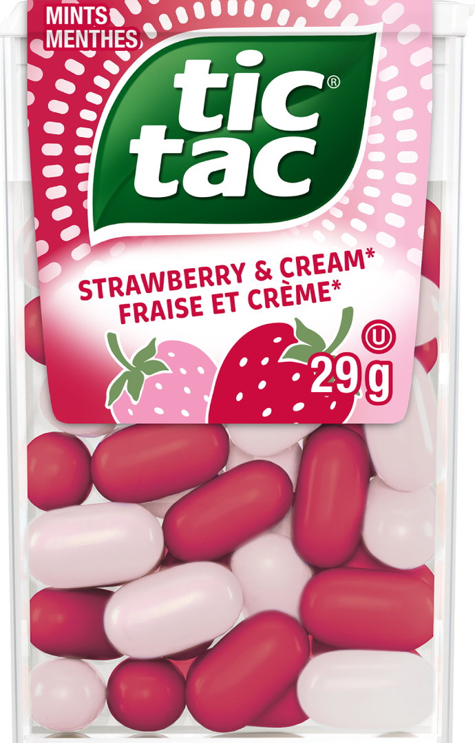 Boîte T60 de Tic Tac® Fraise et crème.