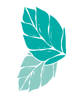 Blue mint leaves sticker.