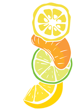 Zitronen-, Mandarinen-, Limetten- und Yuzusticker.