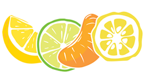 Zitronen-, Mandarinen-, Limetten- und Yuzusticker.