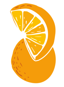 Orangensticker.
