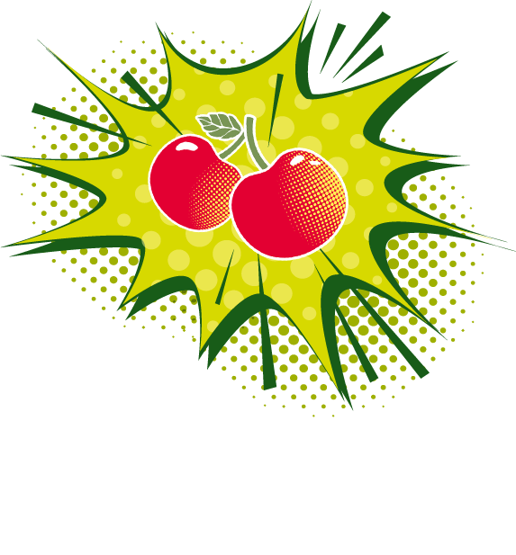 Kirschsticker und Splash-Sticker