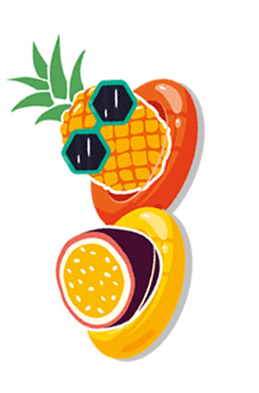 Granadilli & ananassi kleebis