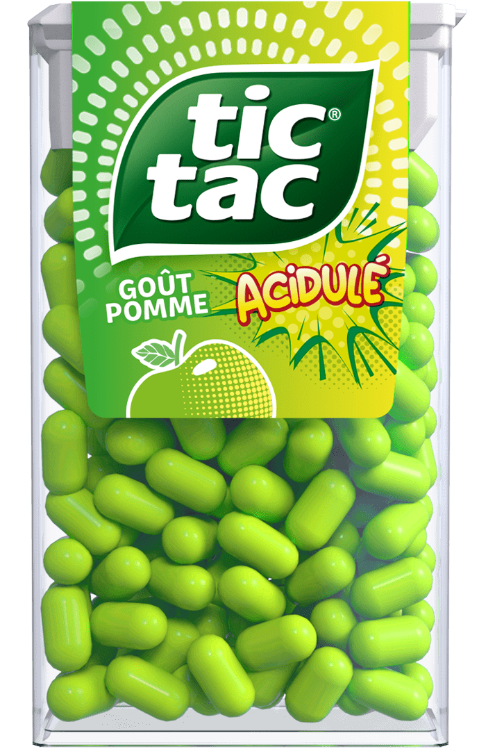 Il n'y a rien de plus satisfaisant qu'une saveur à la fois douce et acidulée, sauf celui-ci: Tic Tac® acidulé goût pomme.