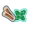 Bâtons de réglisse et feuilles de menthe