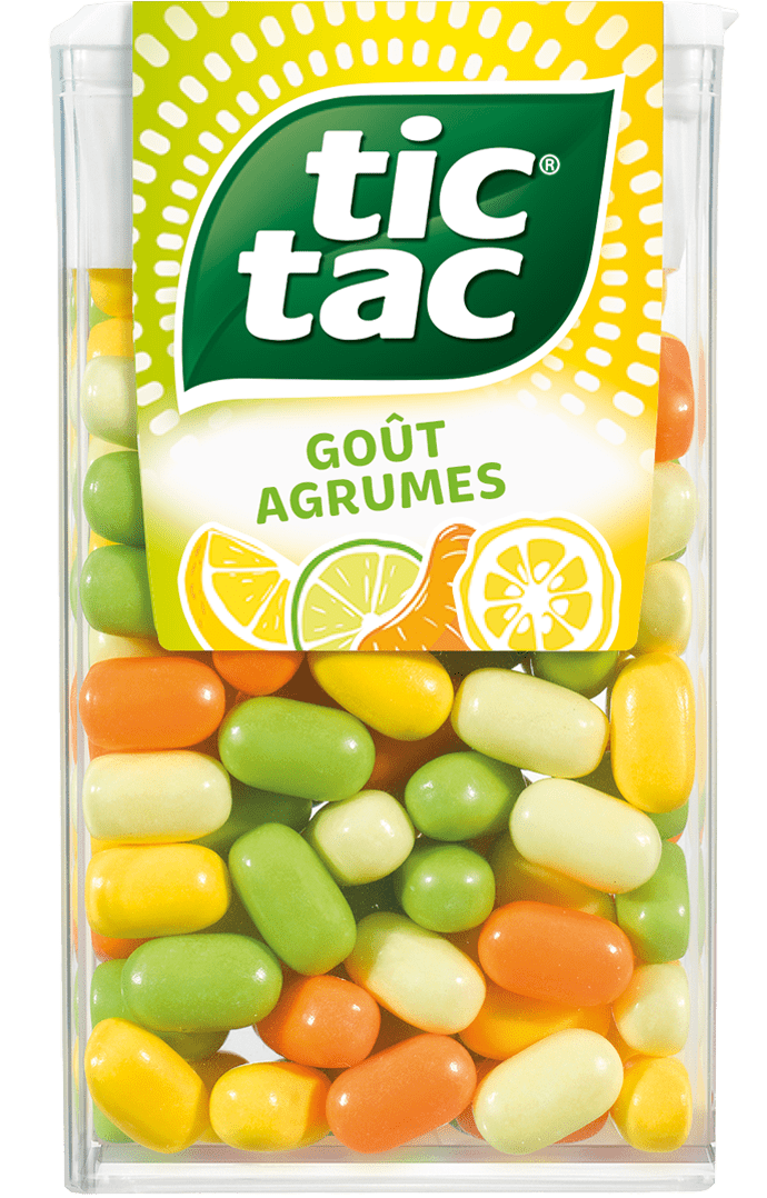 Surprenez vos papilles avec un délicieux et vibrant mélange d'agrumes, composé de pastilles goûts citron-citron vert, citron vert, mandarine et yuzu.