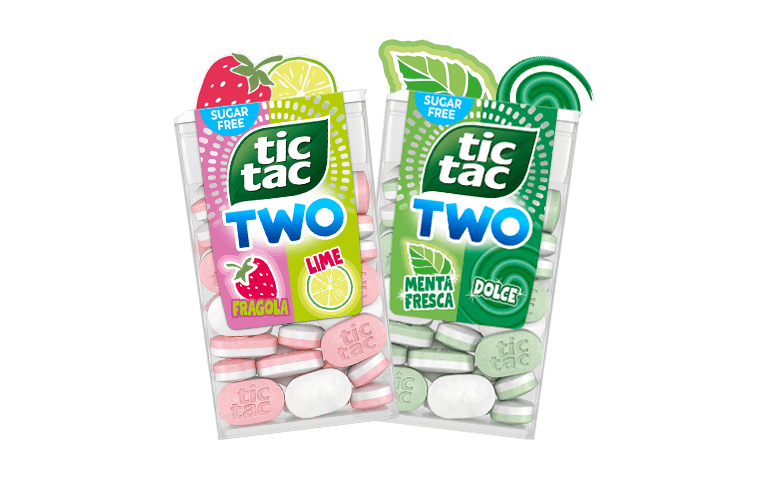 Confezioni TIC TAC TWO FRAGOLA LIME & MENTA FRESCA DOLCE.
