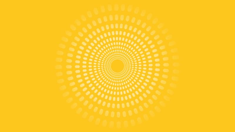 Raggi bianchi su sfondo giallo