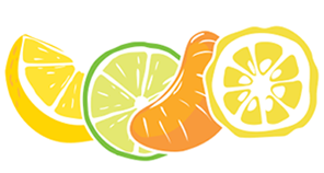 Arancia, mandarino, limone e lime icona frutta.