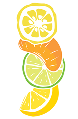 Icona frutta limone, mandarino, lime.