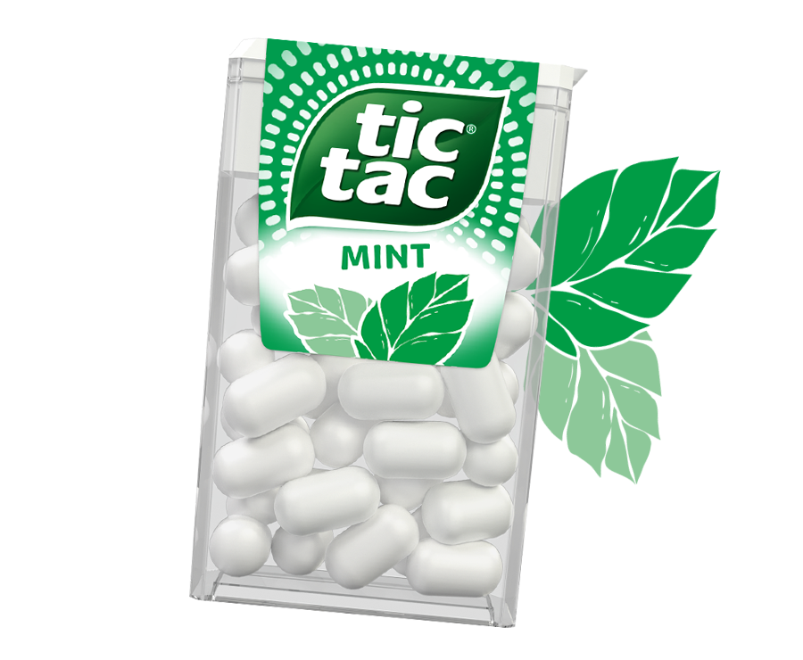 „Tic Tac® Mint“ pakuotė su mėtos piktograma