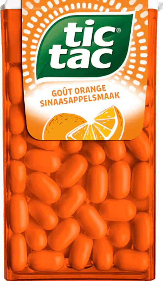 Tic Tac® Sinaasappel verpakking.