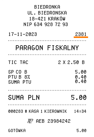 Gdzie znaleźć numer paragonu