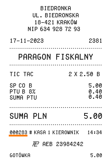 Gdzie znaleźć numer paragonu