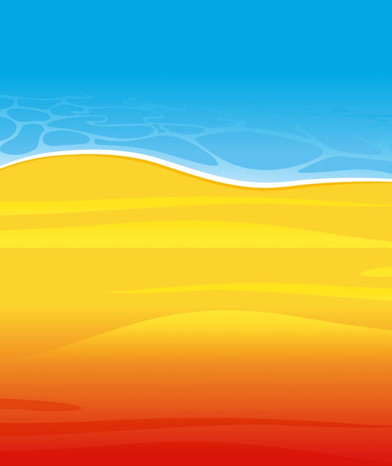 Grafika przedstawiająca plażę dla Tic Tac® Exotic Escape.