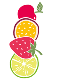 Стікер вишні, маракуйї, полуниці, лайму.