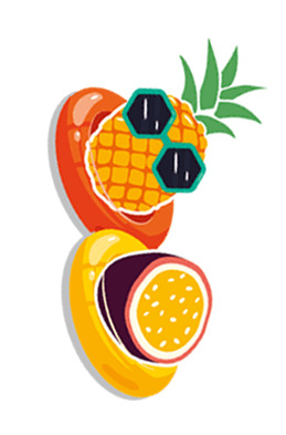 Стікер маракуйя та ананас