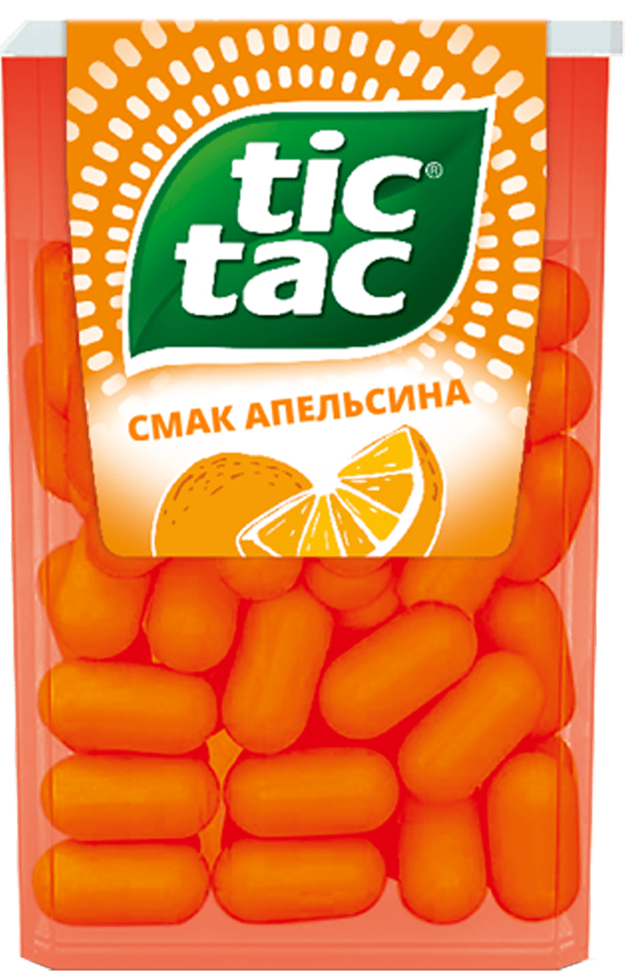 Упаковка Tic Tac® апельсин.