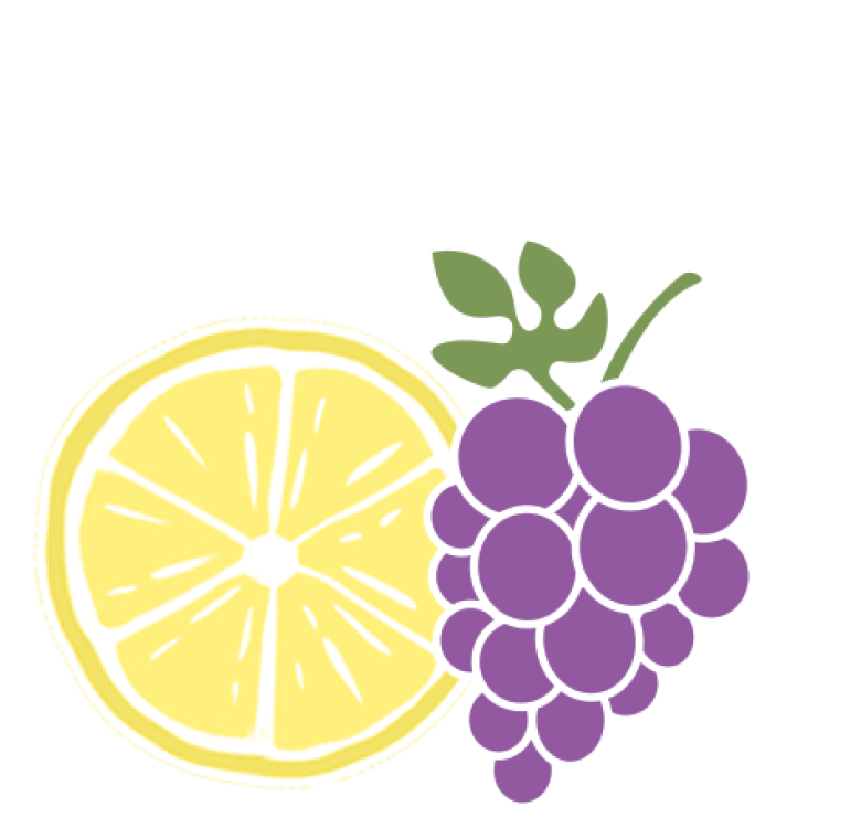 lemon, grapes sticker
