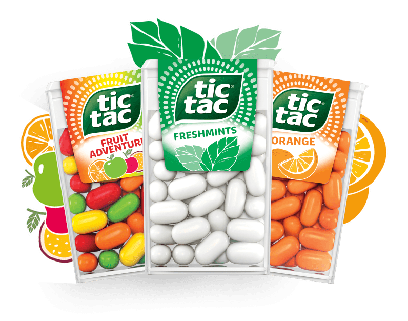 Tic Tac® Freshmints, Tic Tac® Fruit Adventure, Tic Tac® Orange sticker